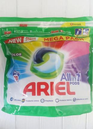 Капсулы для стирки цветного ariel color 70 шт (италия)