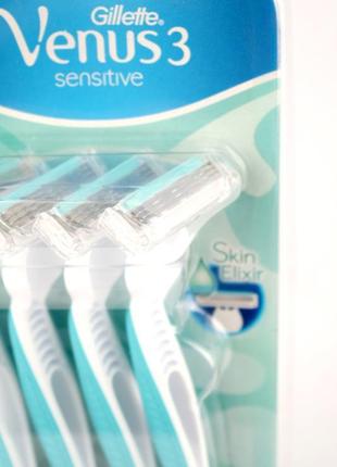 Одноразові станки для гоління gillette venus 3 sensitive 4 шт ...2 фото