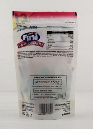 Желейні цукерки fini liquorice wonder mix 150гр (іспанія)3 фото