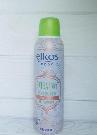 Дезодорант-антитранспірант жіночий спрей elkos extra dry 200 м...1 фото