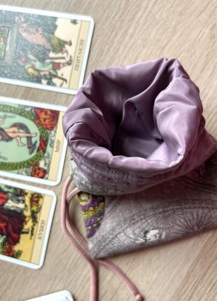 Винтажный мешочек чехол для таро карт ручной работы5 фото