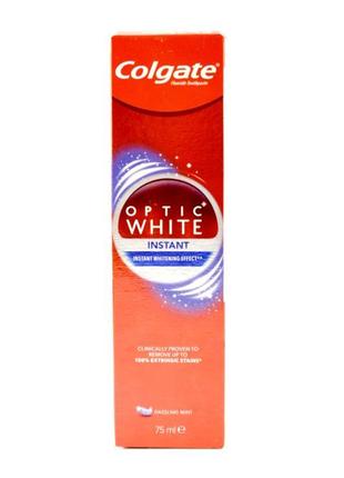 Відбілююча зубна паста colgate optic white instant 75мл