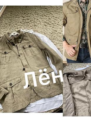 Актуальный на лето льняной без подкладочный пиджак,celio,p.m