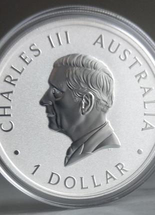 Срібна інвестиційна монета "австралійська кукабарра", 1 долар, 31,1 г чистого срібла, австралія, 20242 фото