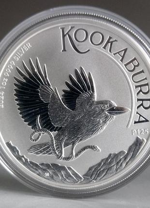 Срібна інвестиційна монета "австралійська кукабарра", 1 долар, 31,1 г чистого срібла, австралія, 2024