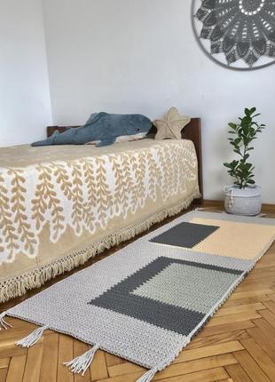 "ельза" килим авторський,стильна килимова доріжка,приліжковий декоративний килимок,ручна робота9 фото