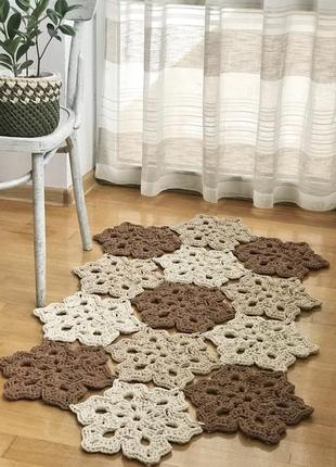 Авторський килим фловерс, декоративний приліжковий килимок,стильний декор в дитячу5 фото