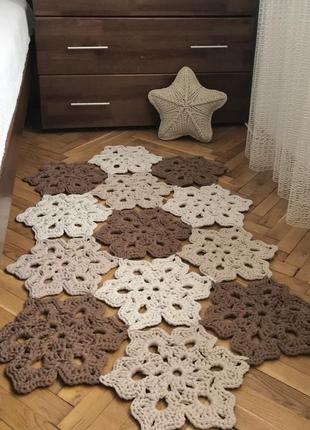 Авторский ковер фловерс, декоративный прикроватный коврик,стильный декор в детскую