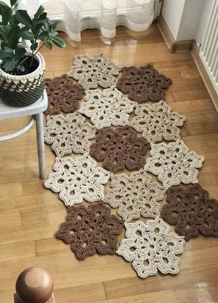 Авторский ковер фловерс, декоративный прикроватный коврик,стильный декор в детскую