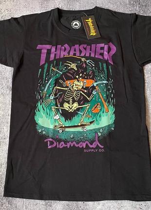 Футболка thrasher flame белая regular / футболка трешер трэшер1 фото