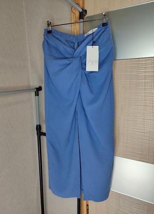 Новая хлопковая юбка zara. миди юбка длинная юбка.5 фото