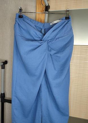 Новая хлопковая юбка zara. миди юбка длинная юбка.9 фото