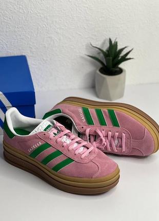 Замшевые женские оригинальные кроссовки adidas gazelle bold 40,5 размера