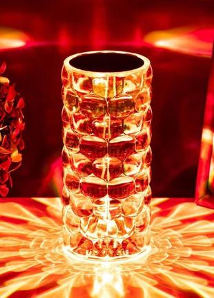 Лампа настільна світлодіодна акумуляторна кришталь usb світиль...3 фото