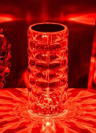 Лампа настільна світлодіодна акумуляторна кришталь usb світиль...4 фото