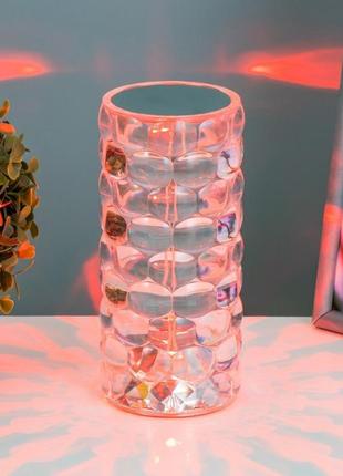 Лампа настільна світлодіодна акумуляторна кришталь usb світиль...5 фото