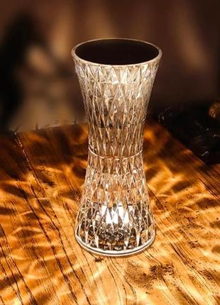 Лампа настільна світлодіодна акумуляторна кришталь usb світиль...