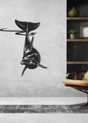 Дерев'яне панно дельфін , картина на стіну, декор на стіну, п...2 фото