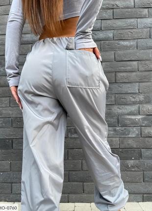Стильні широкі штани карго жіночі повсякденні молодіжні прогул...3 фото