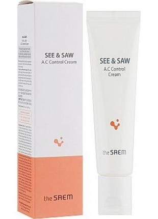 Лікувальний крем для жирної і проблемної шкіри the saem see & saw a.c control cream