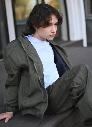 Костюм на підлітка куртка та штани карго з плащівки5 фото