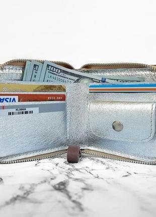 Удобный кожаный кошелёк для девушек. женский кошелёк.стильний шкіряний гаманець.4 фото