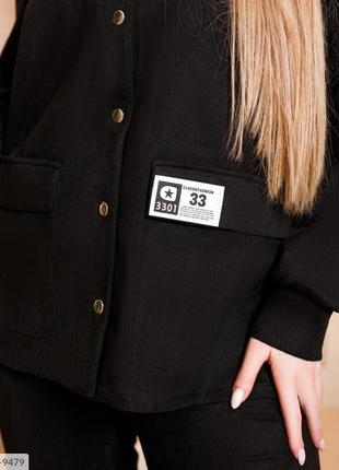 Прогулянковий костюм жіночий замшевий куртка-піджак на кнопках...6 фото