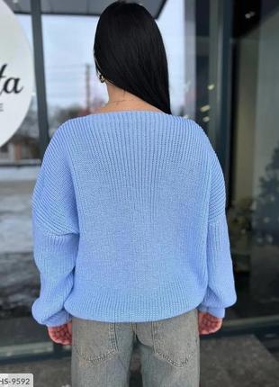 Красивий светр жіночий в'язаний однотонний з об'ємними рукавам...8 фото