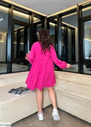 Коротка молодіжна сукня трапеція вільного фасону вельветова з ...6 фото