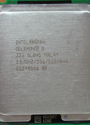 Процесор intel celeron d 326 2.53 ghz/256/533 (sl8h5) s775, tray