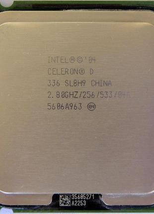 Процесор intel celeron d 336 2.80 ghz/256/533 (sl8h9) s775, tray