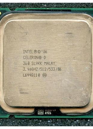 Процесор intel celeron d 360 3.46 ghz/512/533 (sl9kk) s775, tray