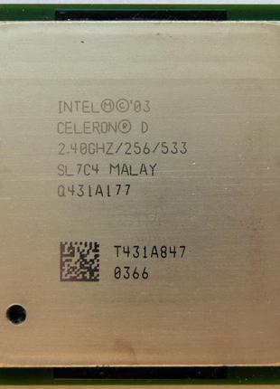 Процесор intel celeron d 320 2.40 ghz/256/533 (sl7c4) s478, tray