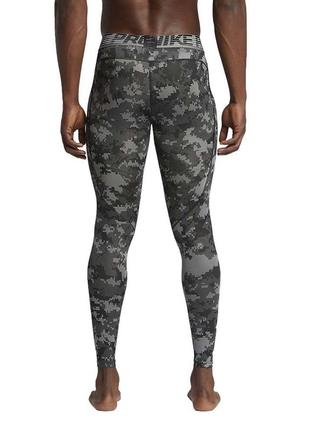 Мужские компрессионные лосины леггинсы тайтсы nike pro hypercool digital camo2 фото