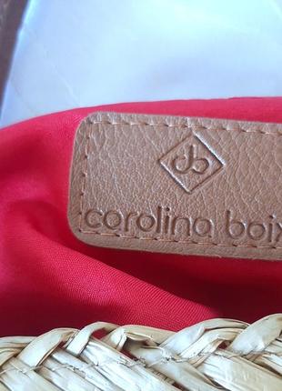 Жіноча  сумочка тканина з додованням солом'яного плетіння  
corolina boix (каролина буа)5 фото