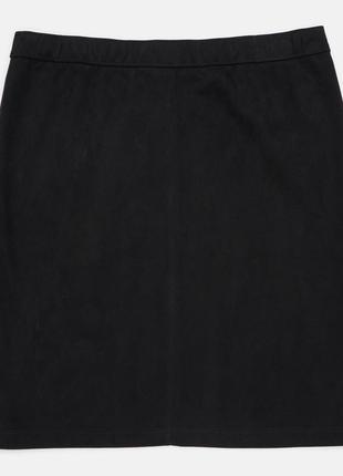 Брендовая замшевая юбка с карманами c&a батал этикетка3 фото