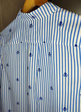 Хлопковая рубашка polo ralph lauren. рубашка в полоску.6 фото