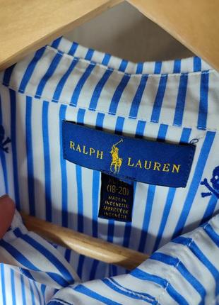 Хлопковая рубашка polo ralph lauren. рубашка в полоску.4 фото
