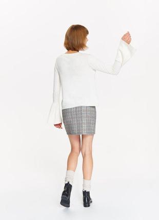 Дизайнерський елегантний офісний блузон/блуза комір шанель/рукави - кльош айворі next.1 фото