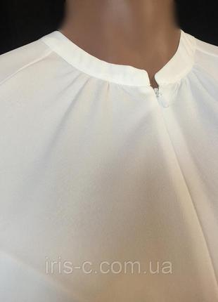 Дизайнерский элегантный офисный блузон/блуза воротник шанель/рукава- клёш айвори next.5 фото