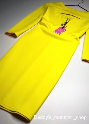 Яскраво жовте плаття футляр, s-m6 фото