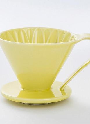 Пуровер cafec arita ware flower dripper 4cups yellow