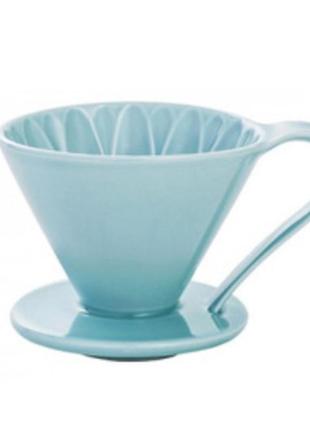 Пуровер cafec arita ware flower dripper 4cups blue