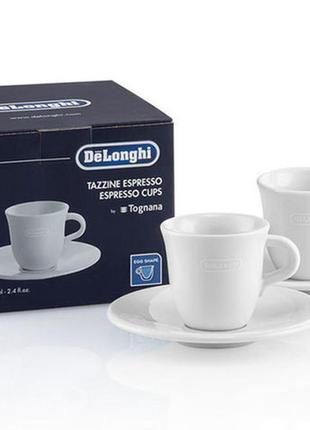 Набір чашок із блюдцем delonghi dlsc 308 espresso 2 шт.