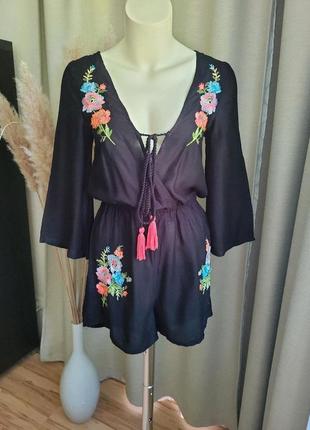 Комбинезон с вышивкой, вискоза