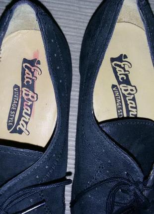 Edk bran (сша)- замшевые с лазерным напылением туфли из коллекции vintage style 46 размер (31cm)5 фото