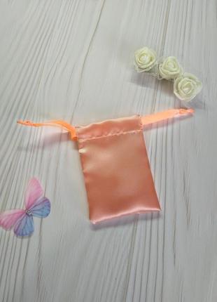 Мешочек для подарка из атласа 6 х 9 (мешочек для упаковки украшений) персик1 фото