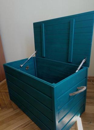 Ящик для игрушек голубой3 фото