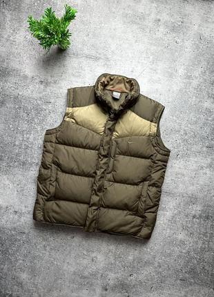 Мужской пуховый жилет nike 90s vintage down vest!