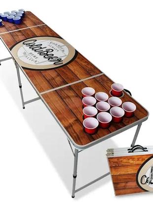 Стіл для пивного понгу backspin beer pong від beercup 6 кульок...